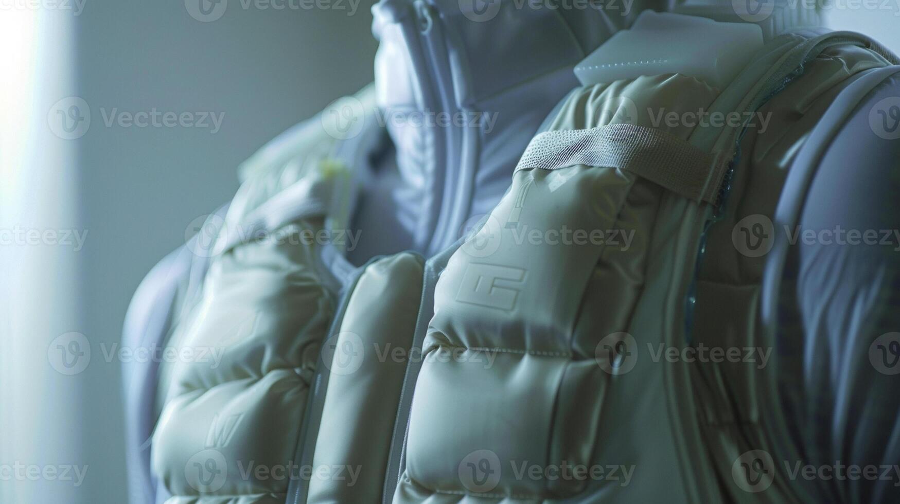 A detailed shot of a temperaturecontrolled cooling vest designed for individuals with chronic pain conditions such as multiple sclerosis to help manage symptoms and preven photo