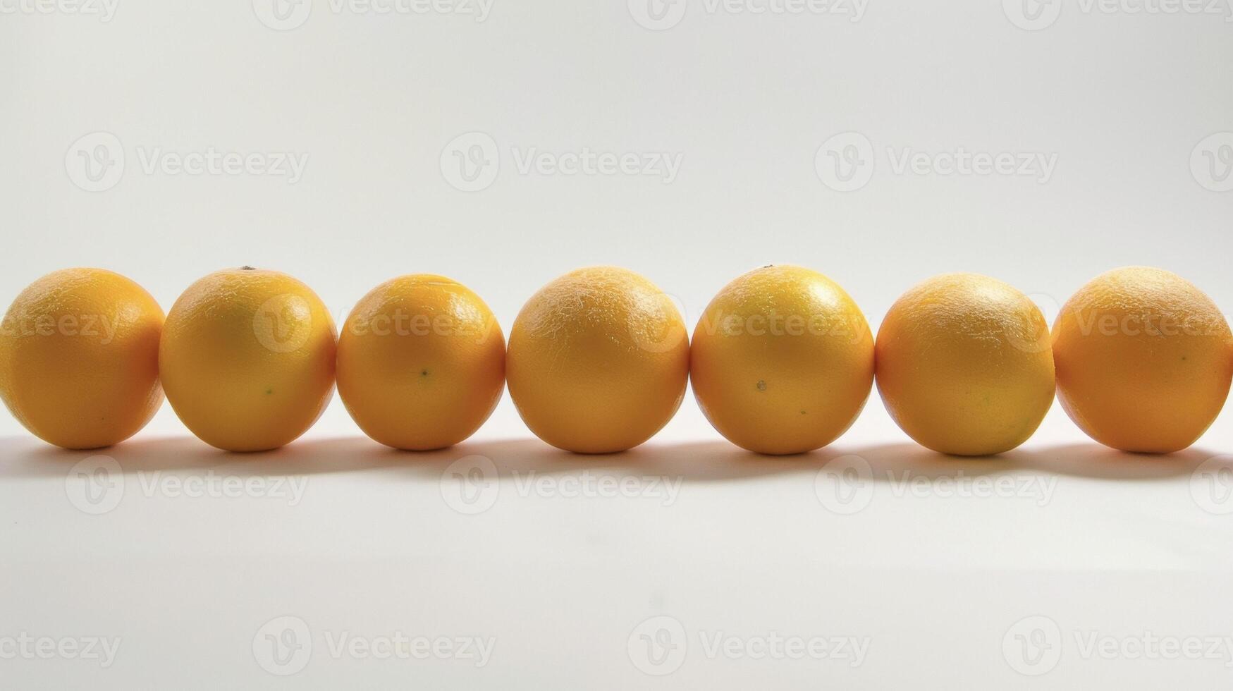 A row of perfectly round yelloworange fruits with a light fuzz covering their skin offering a balance of tangy and sweet flavors with each bite photo