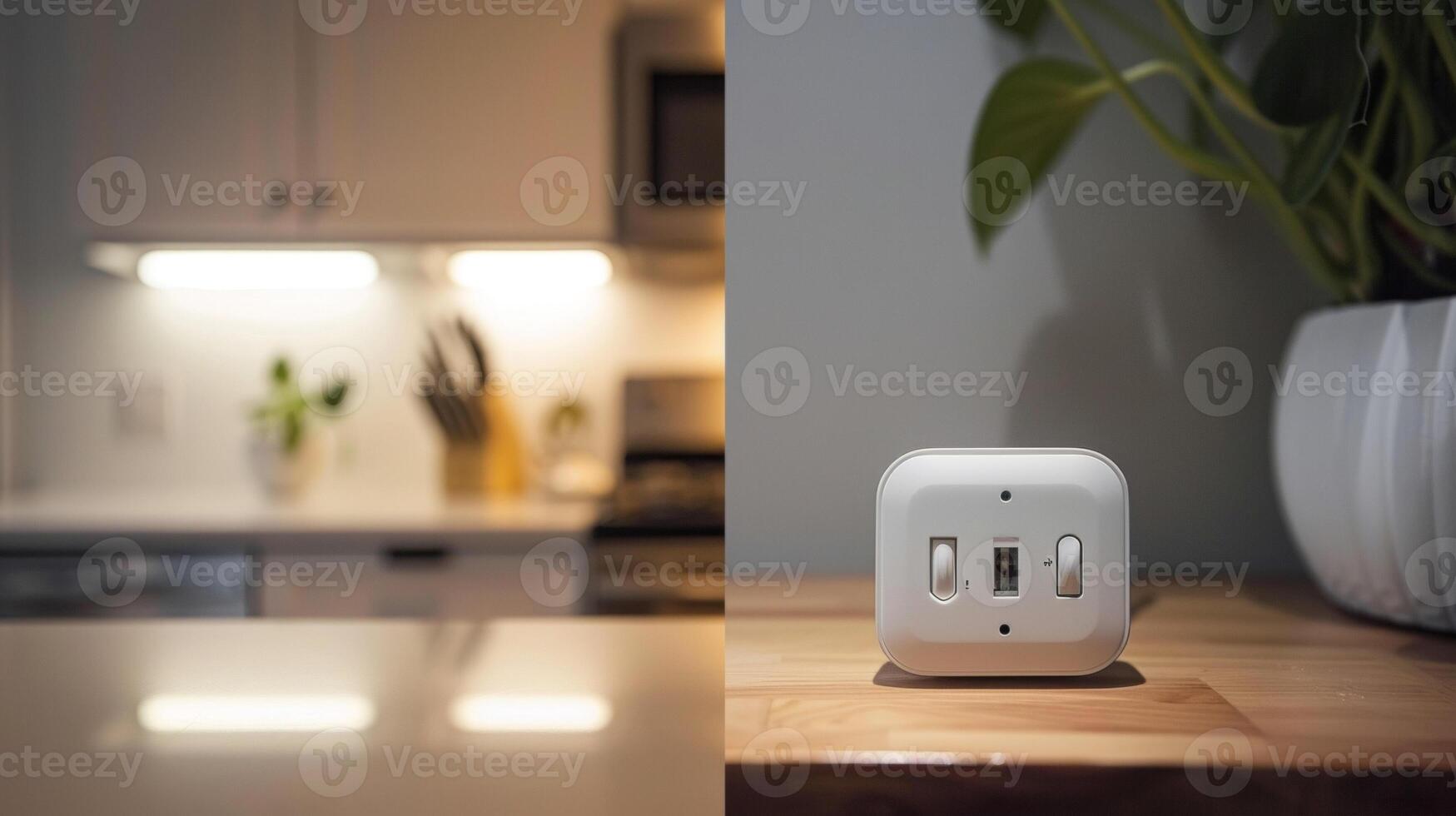 A macro shot of a smart plugs compact design showing a sidebyside comparison with a traditional plug to highlight its spacesaving capabilities photo
