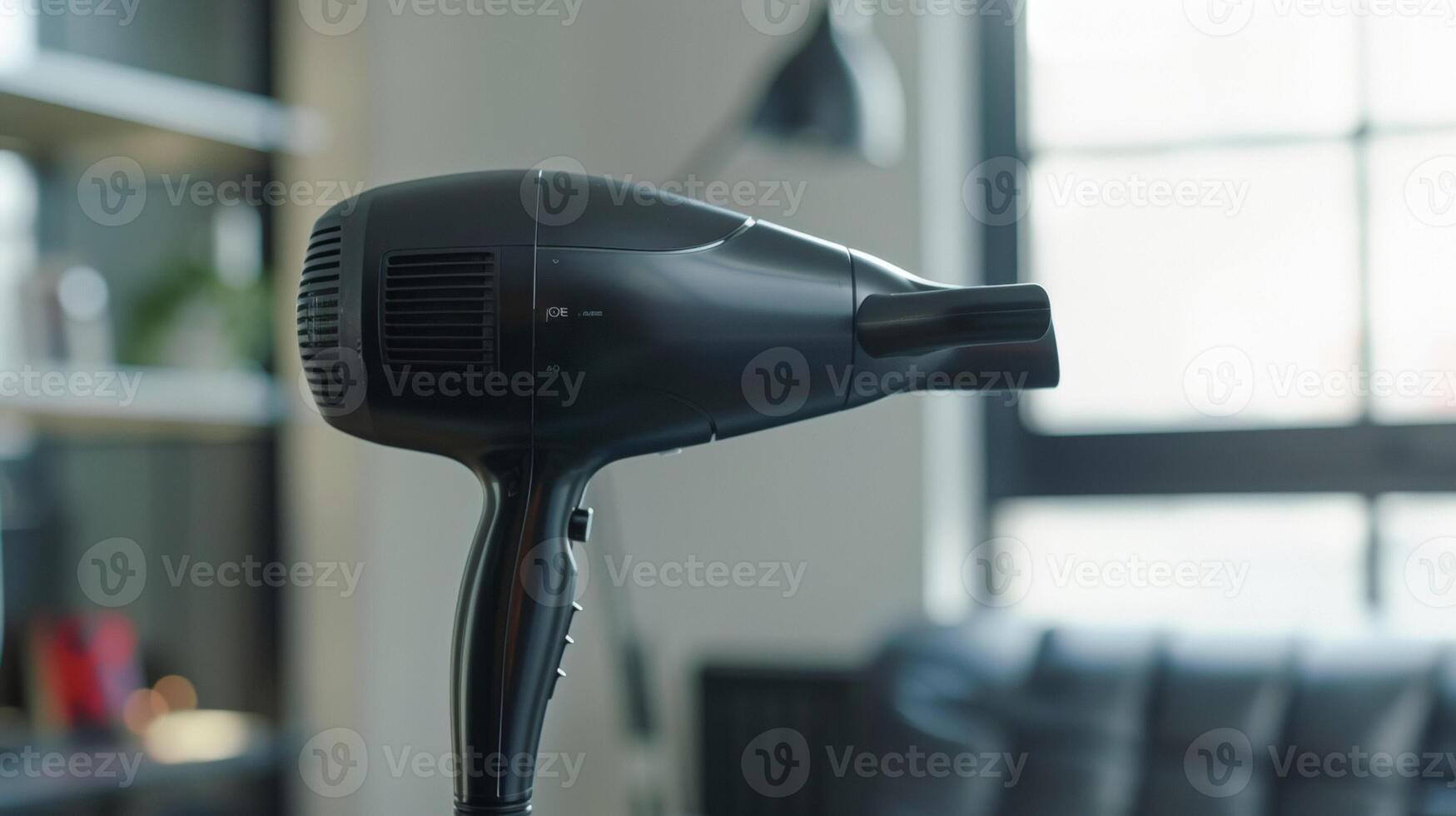 A hair dryer designed for curly hair featuring a wide flat nozzle and an ionic generator for frizz control photo