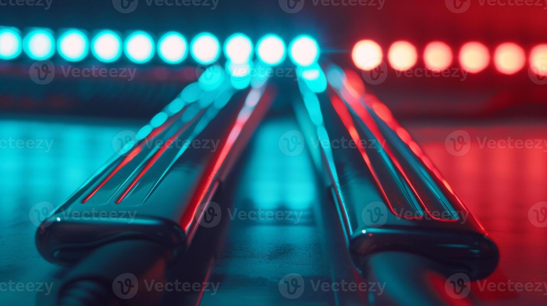 A closeup of the heated plates of a hair straightener showcasing their smooth flat surface for tackling frizzy hair photo