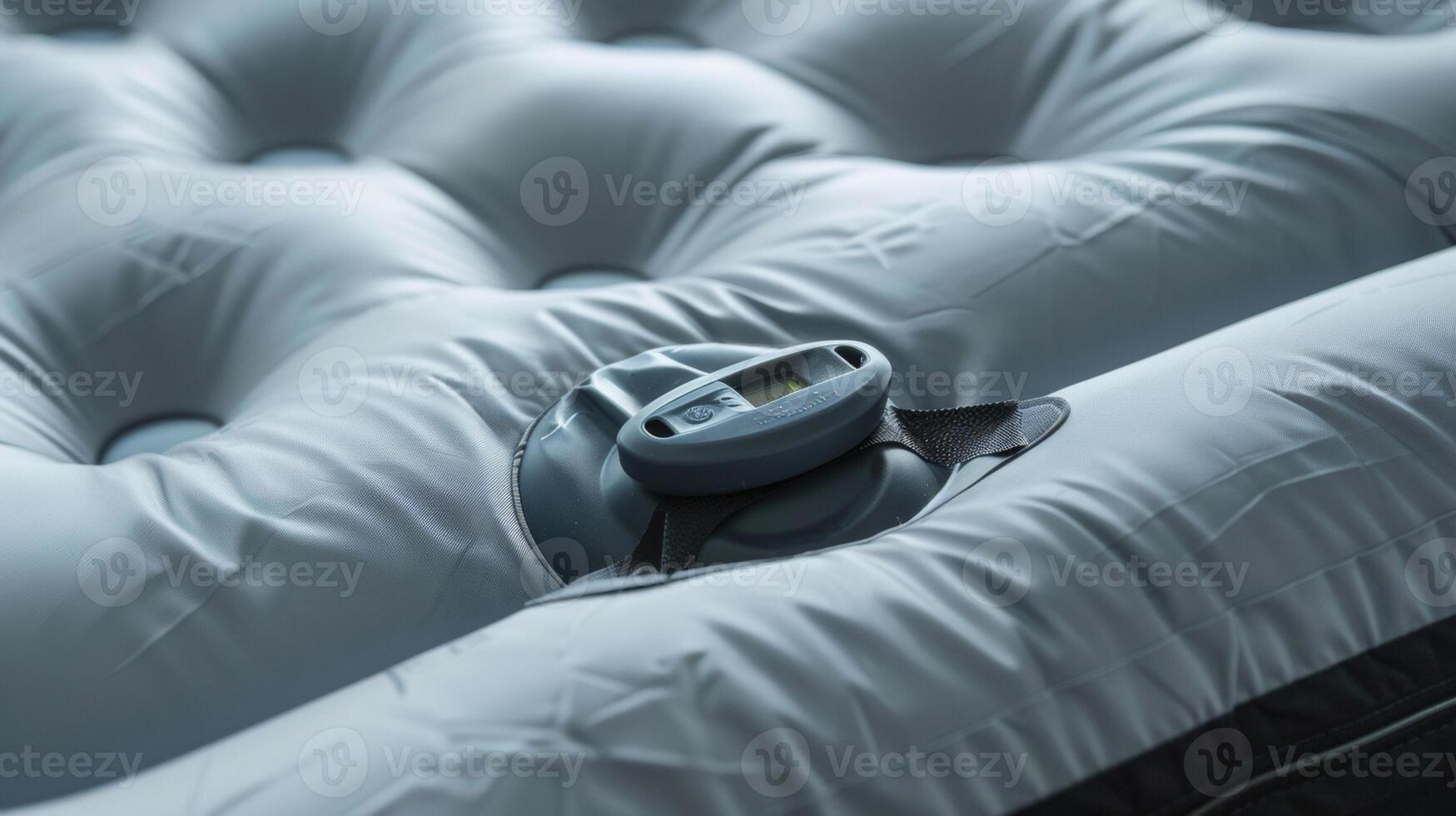 A detailed view of a dualfunction air pump able to both inflate and deflate your air mattress saving you time and effort when packing up after use photo