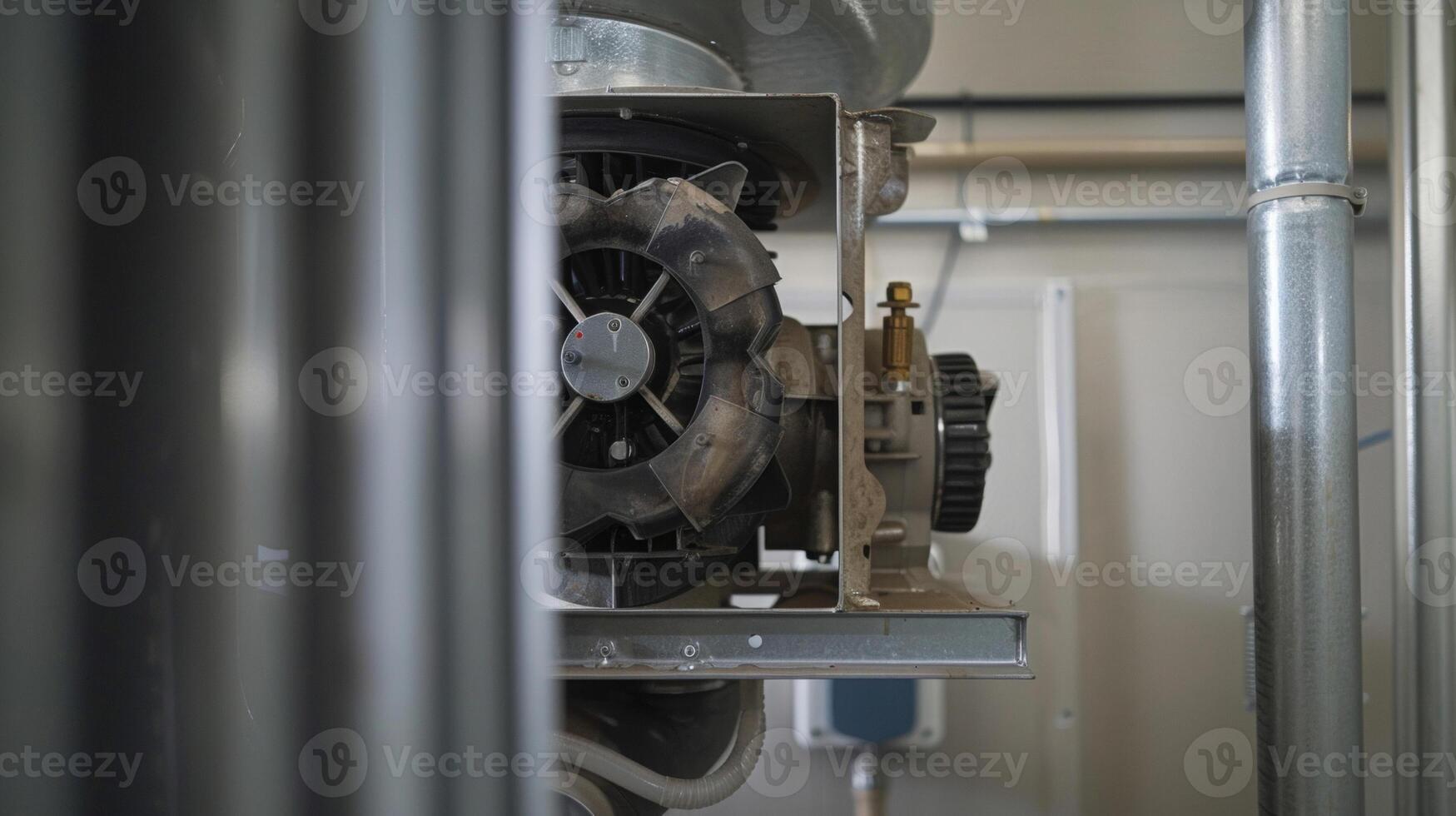 A clear view of the pump mechanism inside an evaporative cooler responsible for circulating water through the system photo