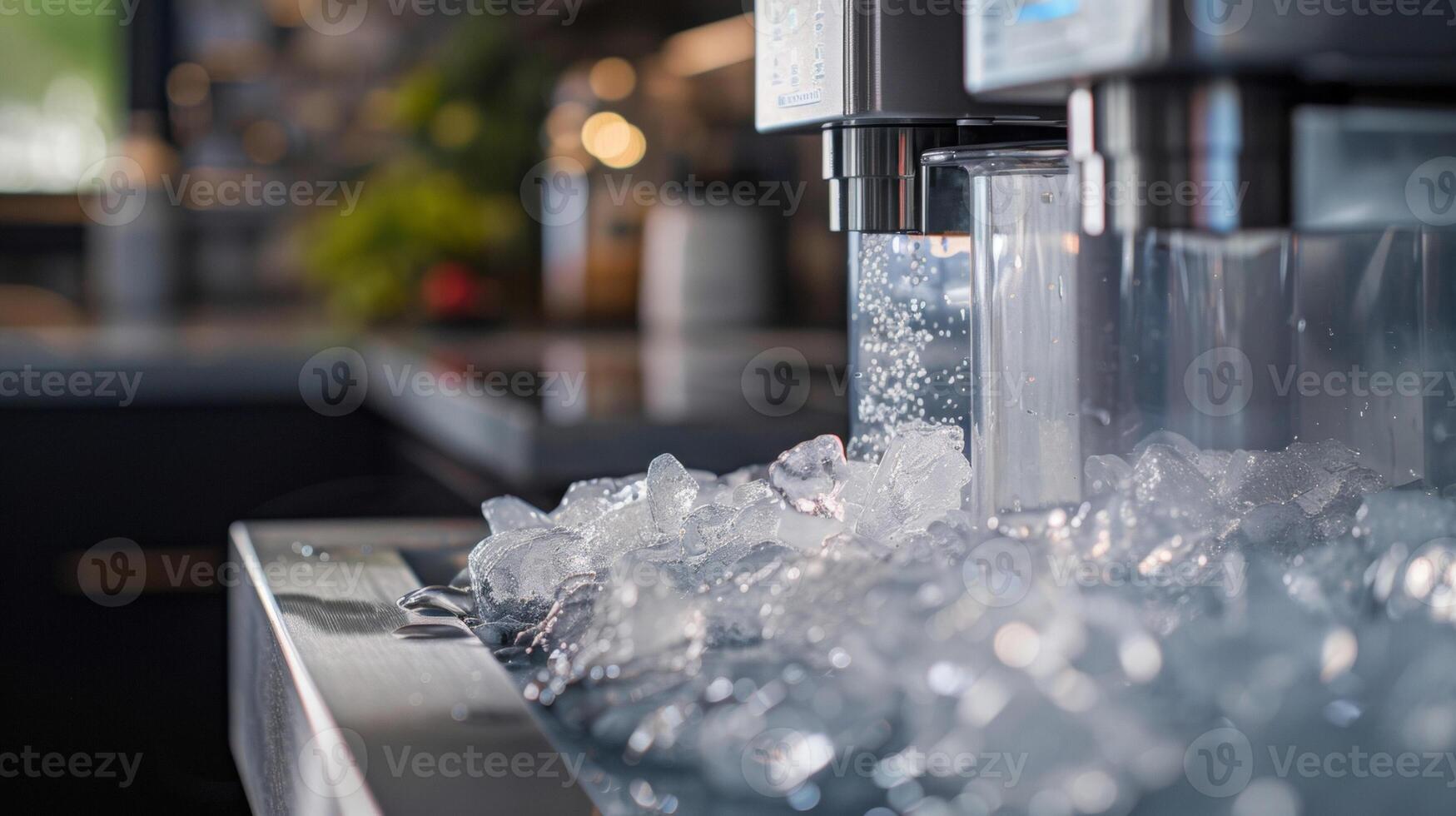 A closeup of the ice makers water filter ensuring that the ice produced is clean and free of impurities photo