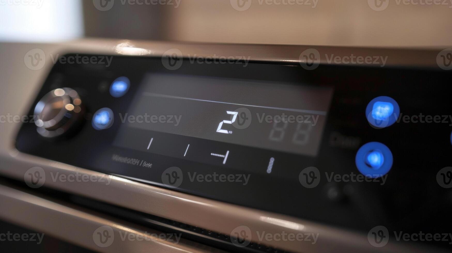 The thermostats touch screen panel with buttons for adjusting the temperature and setting a schedule photo