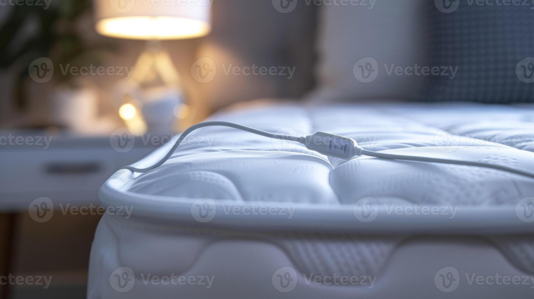 A closeup of the cord that connects the mattress pad to an outlet featuring a durable tanglefree design for convenience photo
