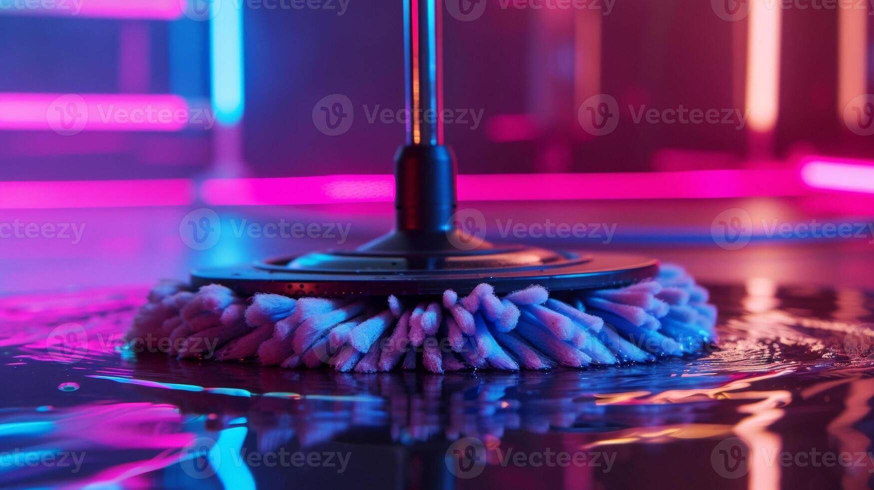 The mops rotating head equipped with multiple spinning brushes able to clean even the toughest of floors photo