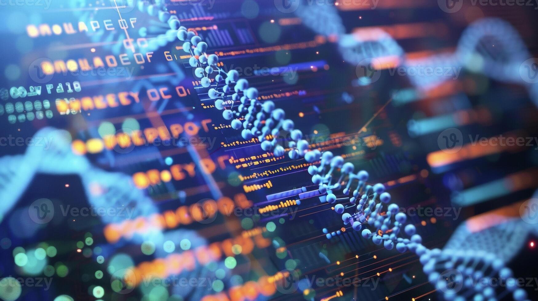 A series of colored graphs and charts on a computer screen representing different genetic markers and their potential implications for personalized medicine photo