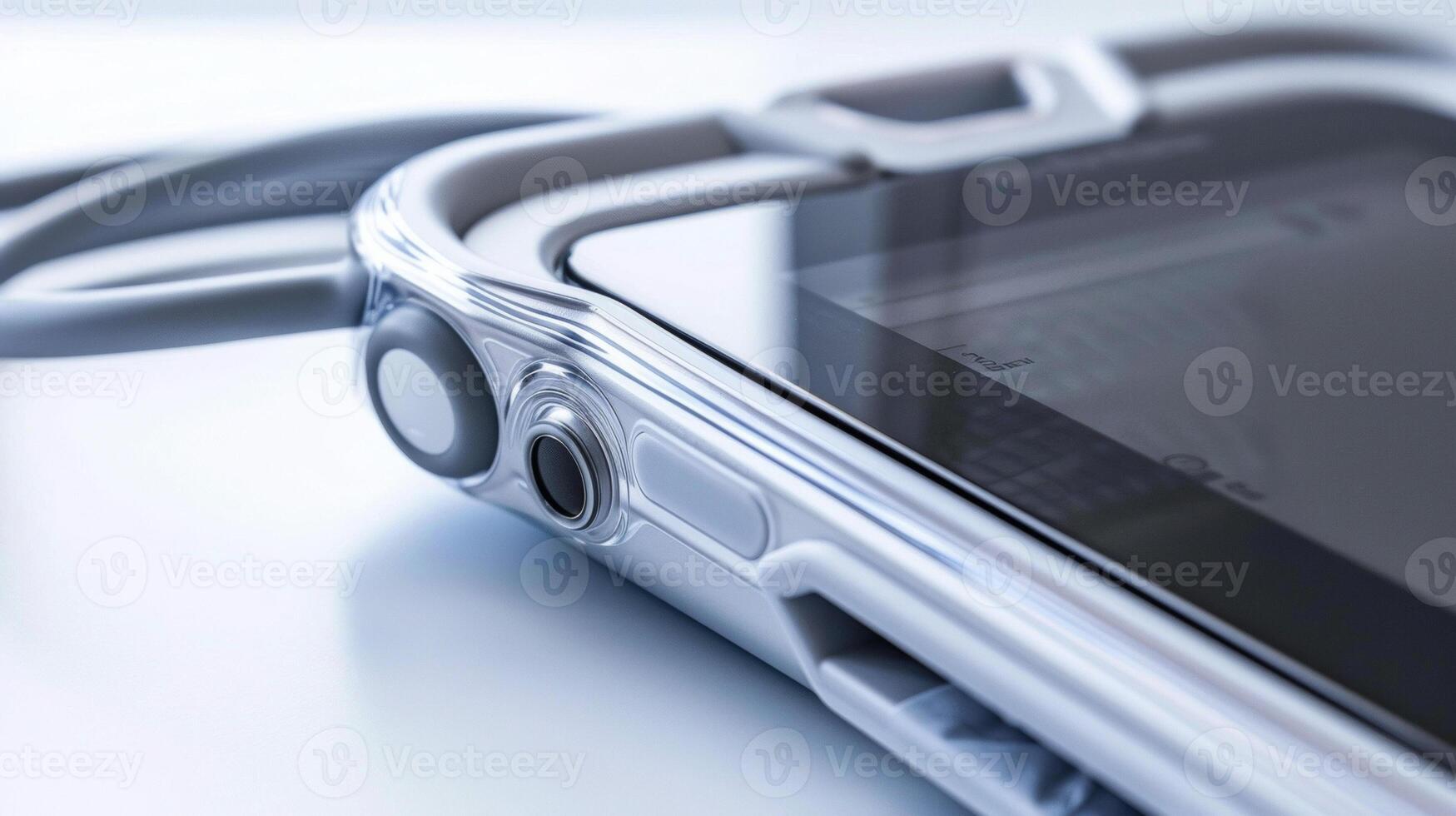 The slim and lightweight design of a mobile ultrasound device making it easily portable for remote diagnostic imaging needs photo