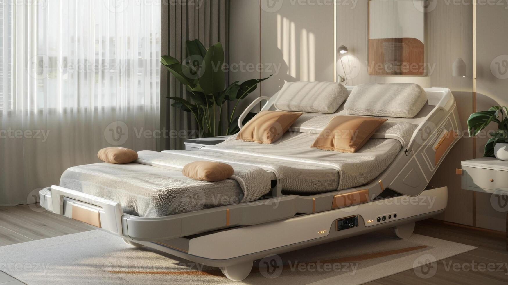 A smart bed with IoT technology that automatically adjusts the patients position for better circulation and comfort photo
