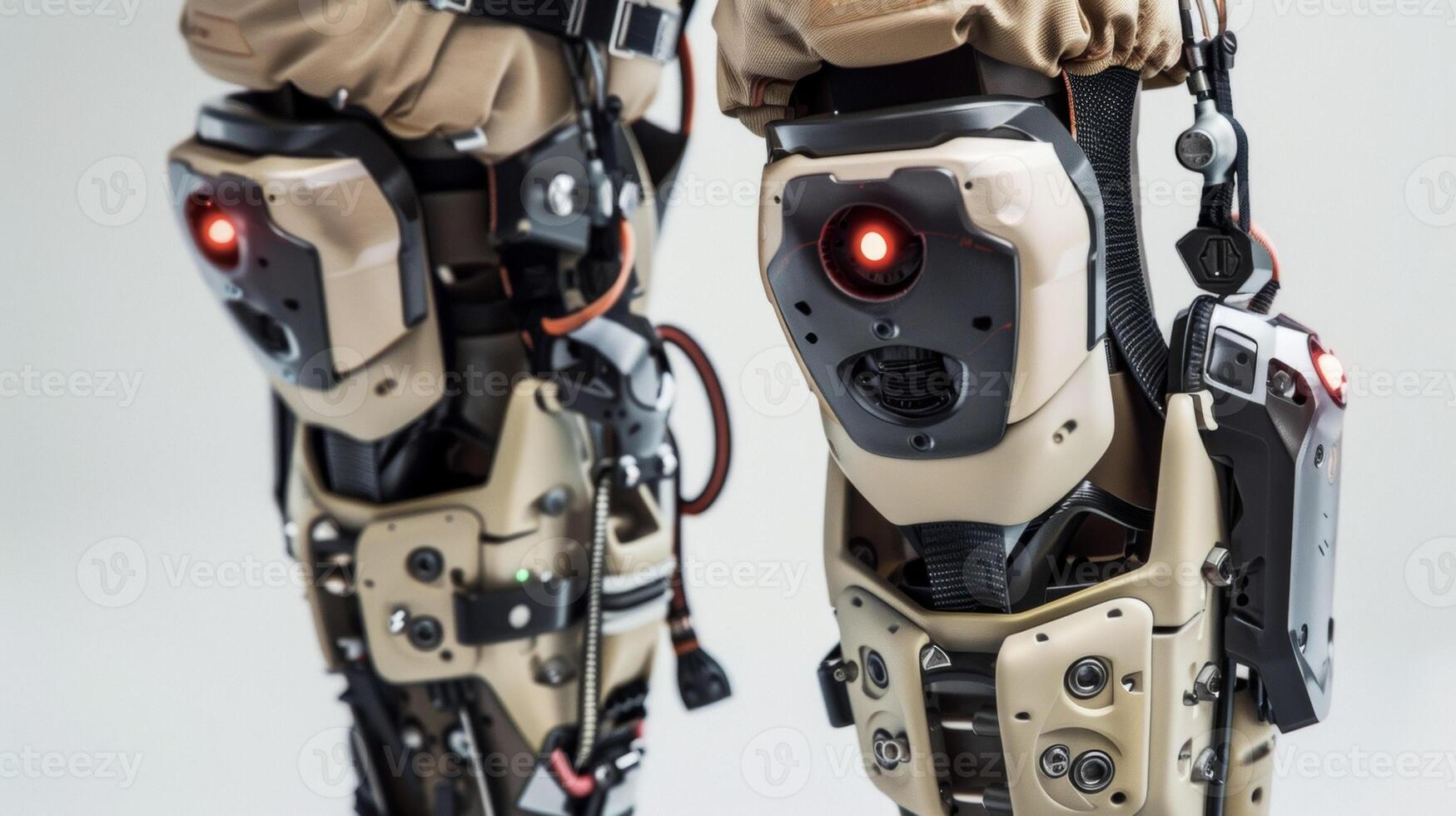 A closeup of a robotic leg brace equipped with adjustable settings to gradually increase resistance and promote muscle retraining for stroke survivors photo