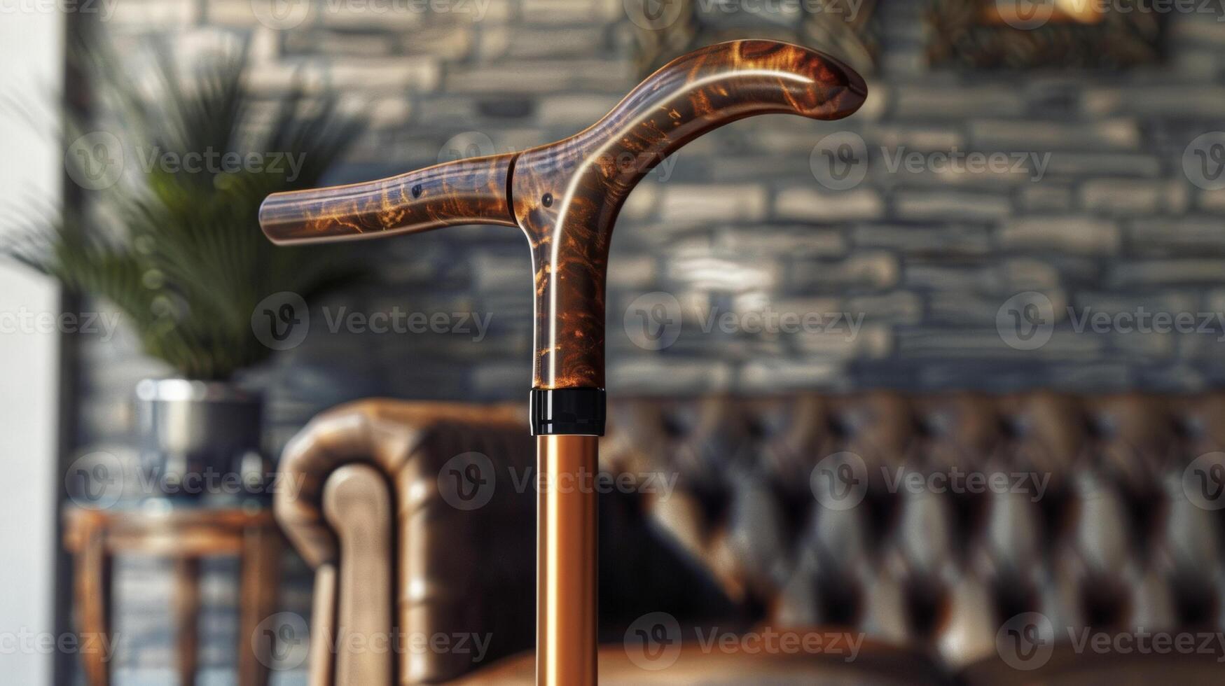 A closeup of an ARenabled walking cane displaying helpful information and reminders for the user such as upcoming doctors appointments or medication reminders photo