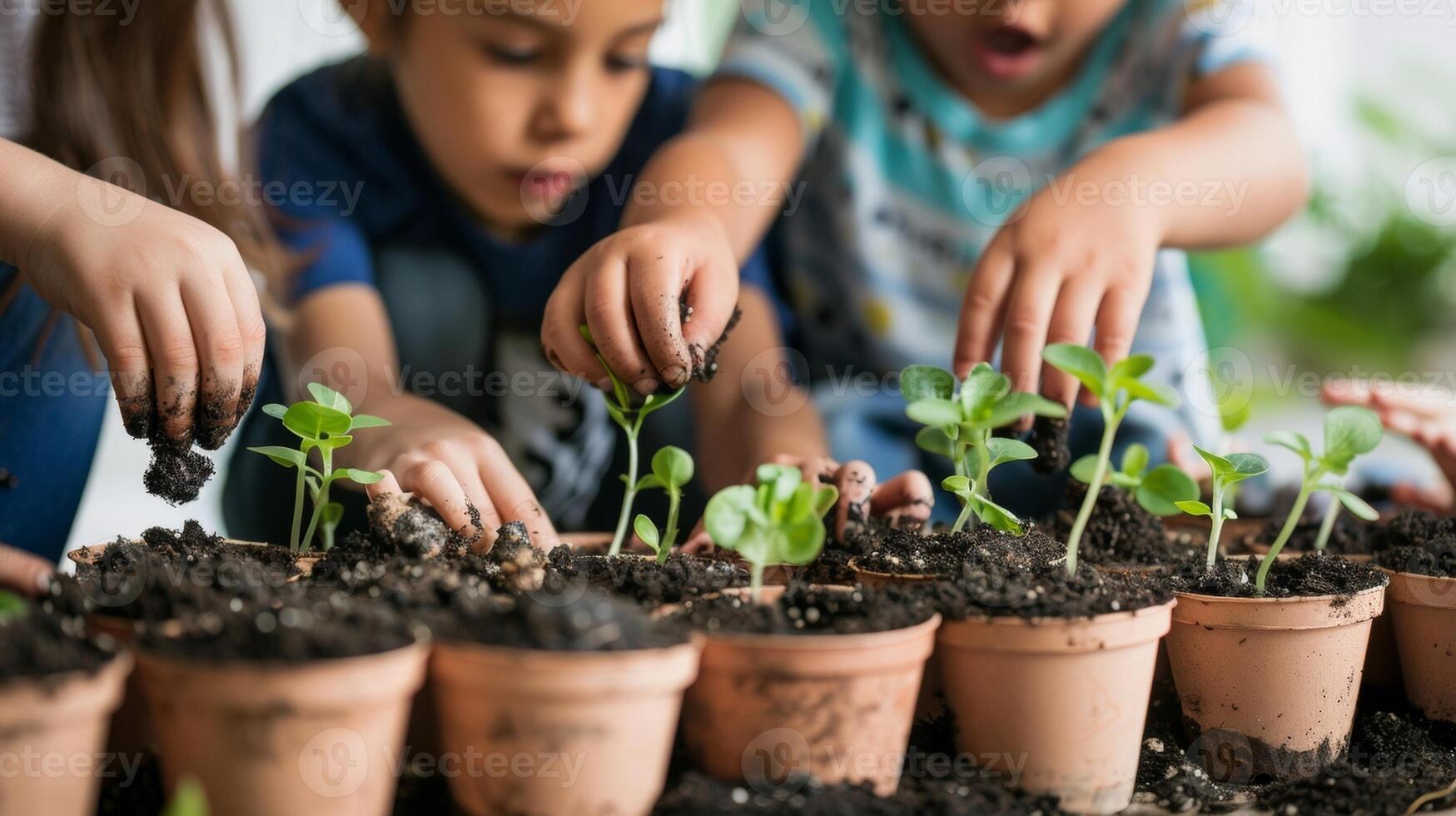 Children Planting Seeds Stock Photos Images and Backgrounds for Free