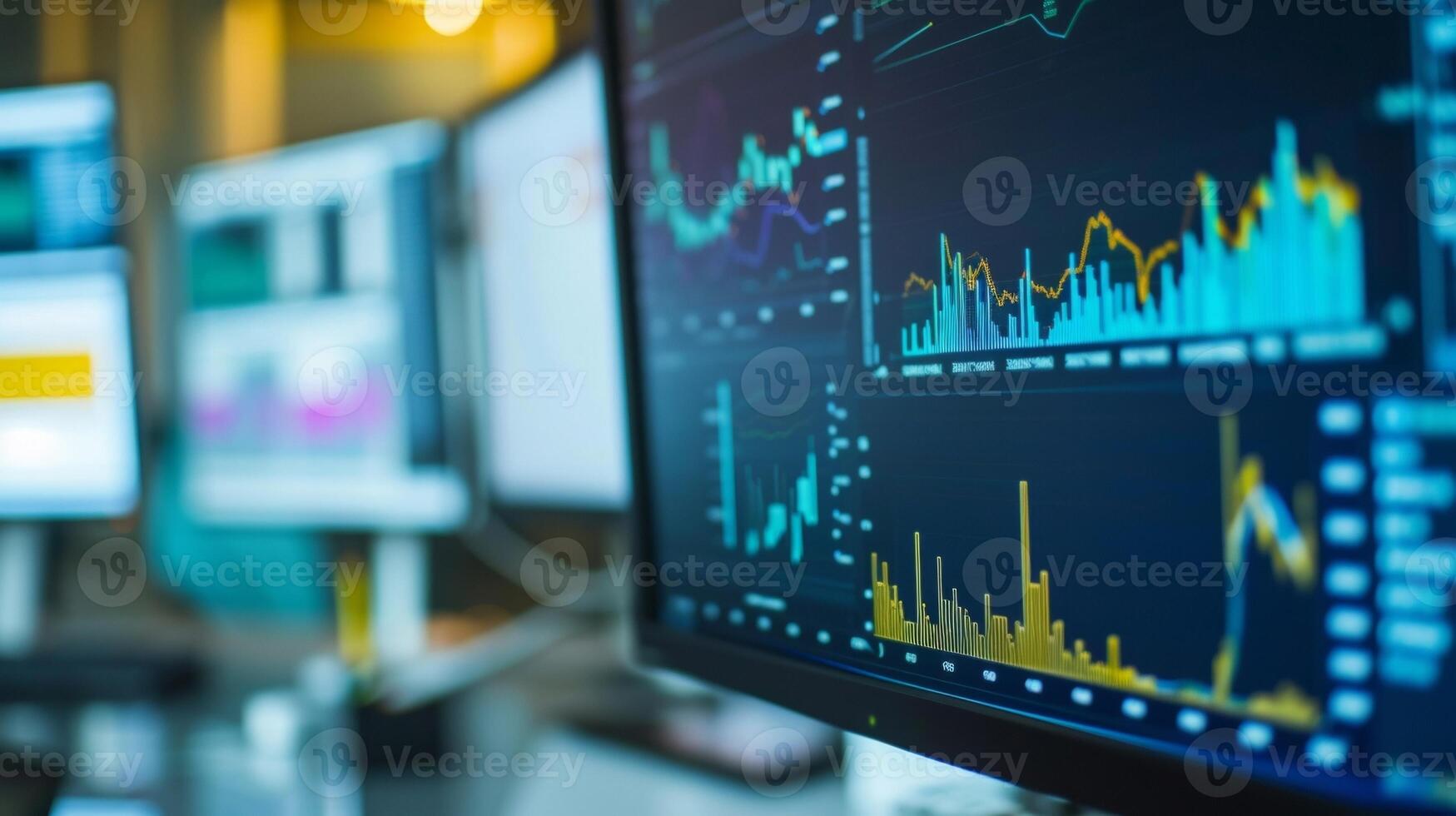 A closeup of a computer screen displays realtime data and statistics on the quality control process allowing for quick identification and resolution of any issues photo