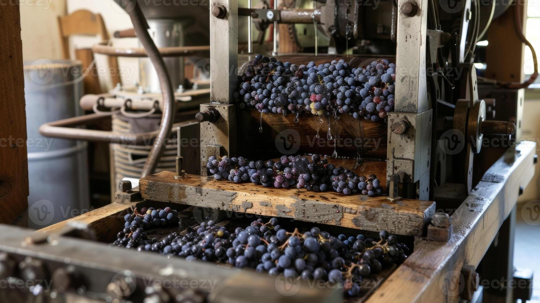 A specialized machine gently presses whole s of gs extracting their juice without damaging the delicate skins. This technique known as whole pressing is often used for producin photo