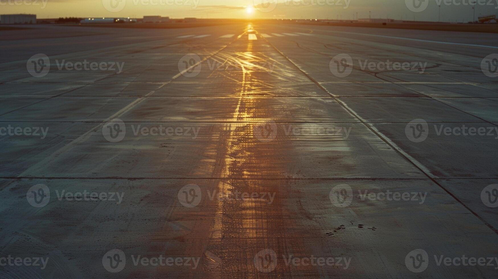 The smooth concrete surface of the runway gleams in the sunlight reflecting the careful maintenance and upkeep required for a wellfunctioning launch zone photo
