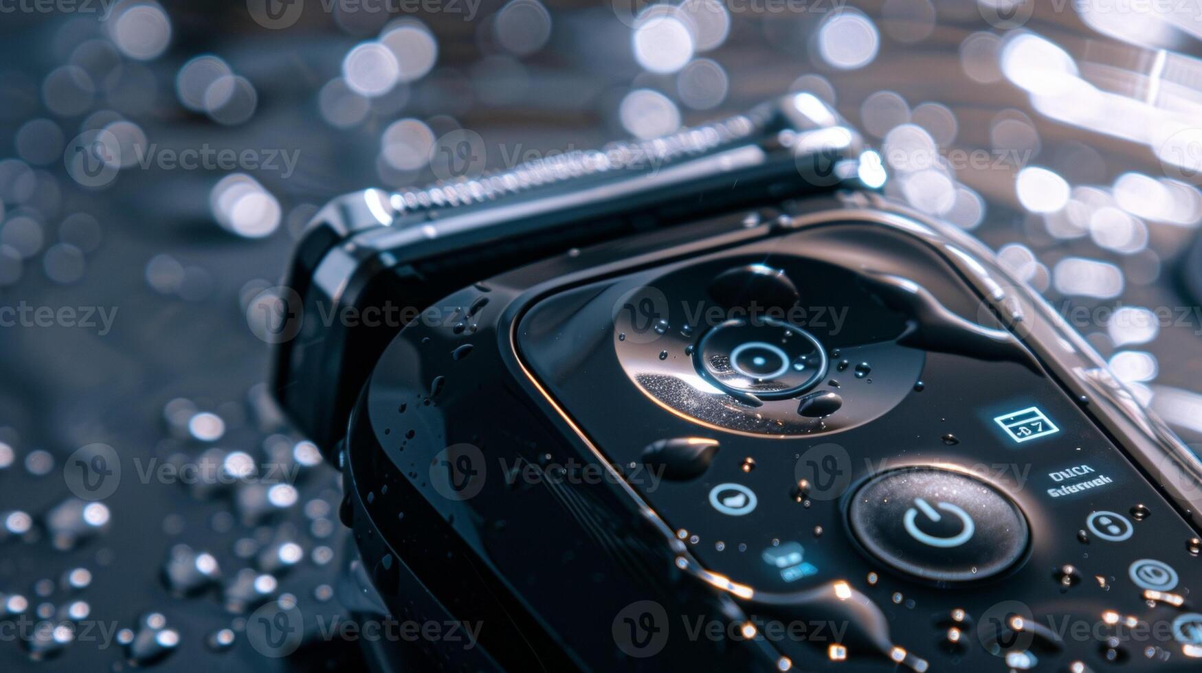 A detailed look at the LCD screen on the shaver displaying battery life and other settings for a personalized shaving experience photo
