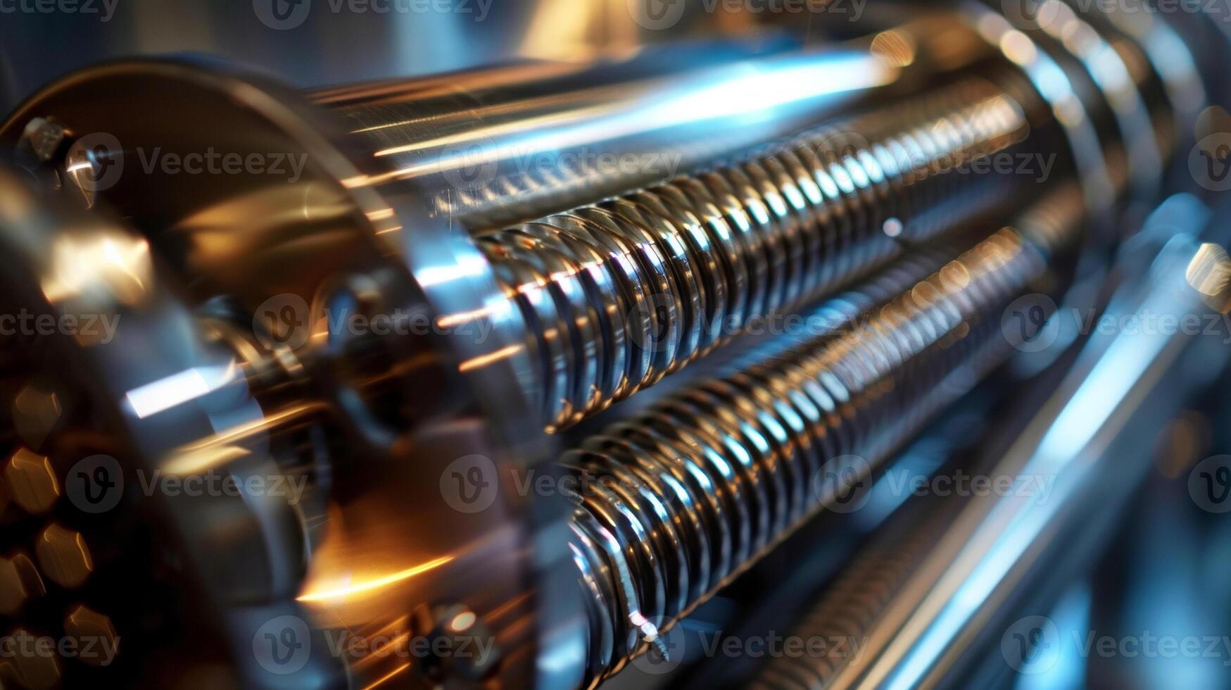 A macro shot of the stainless steel heating element inside the heater responsible for heating the water photo