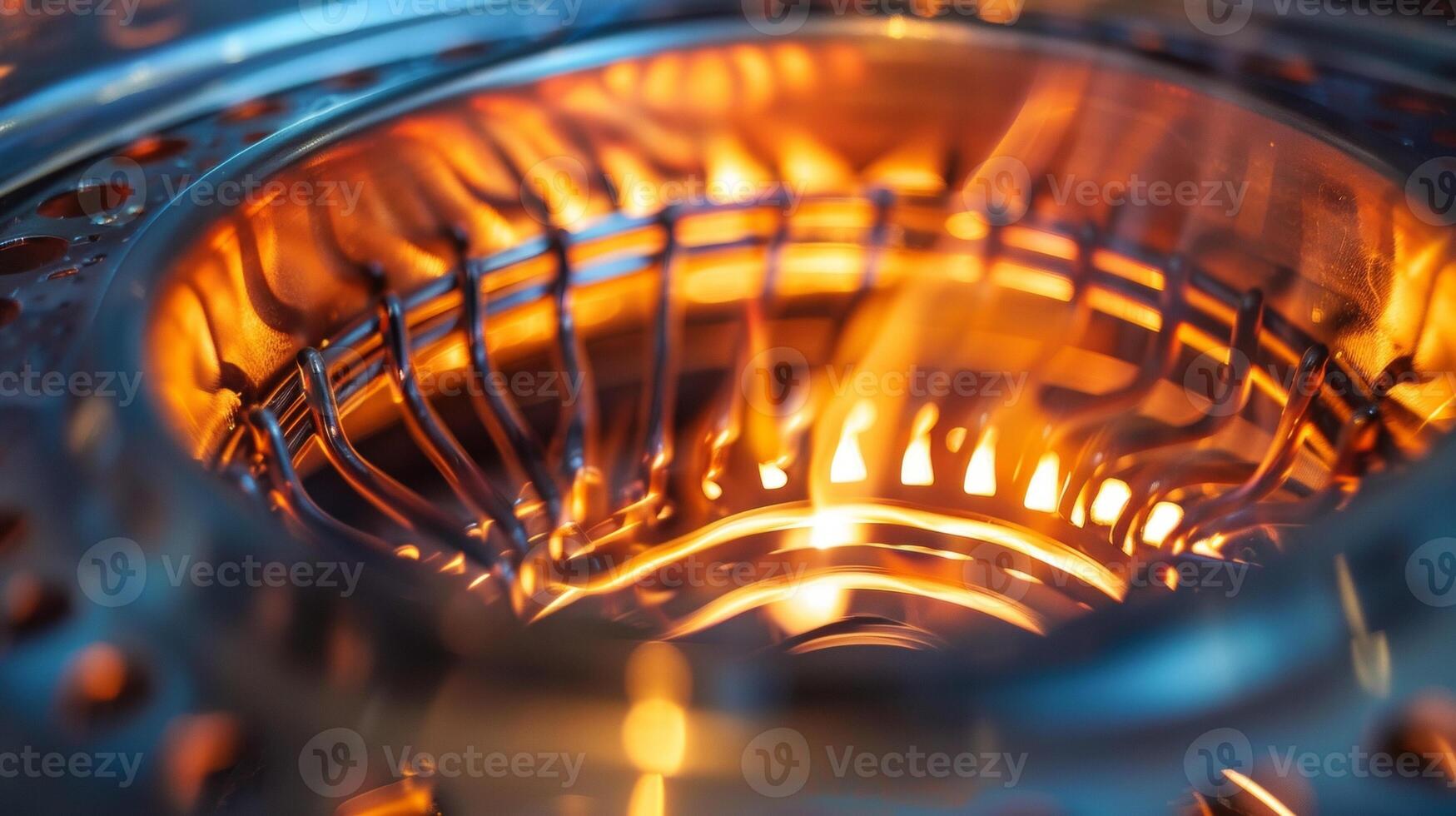 Detailed image of the heating coils inside the deep fryer responsible for evenly heating the oil photo