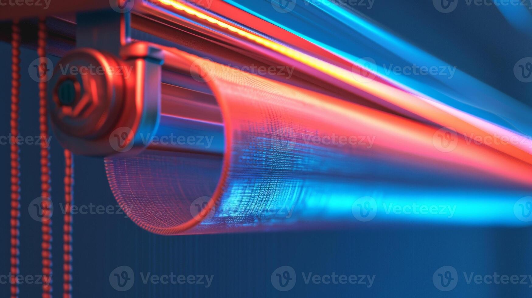 The intricate mechanism of a cordless roller shade allowing for easy opening and closing with a simple pull photo