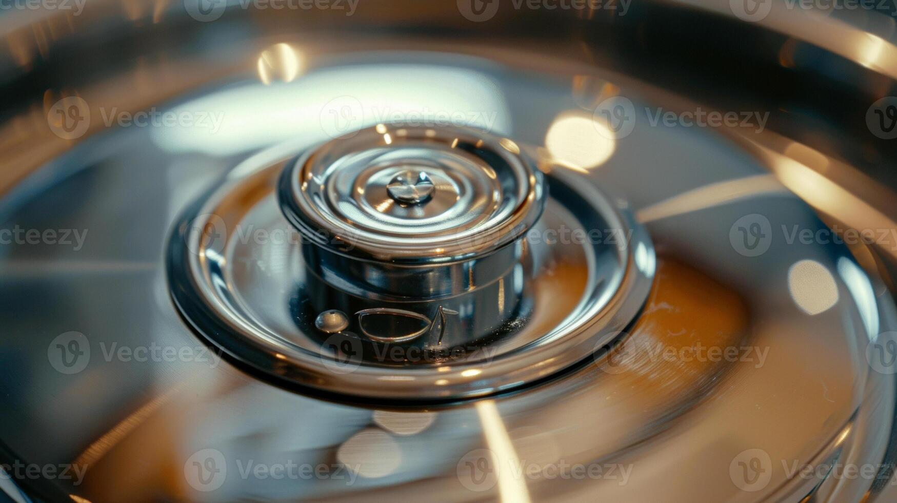 A detailed image of the magnet that holds the lid in place after it has been off by the can or preventing it from falling into the food photo