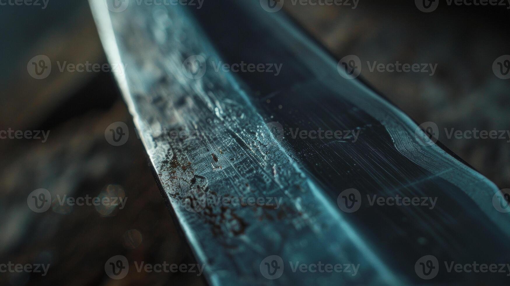 Closeup of the blades ting edge finely honed for precise and effortless carving photo