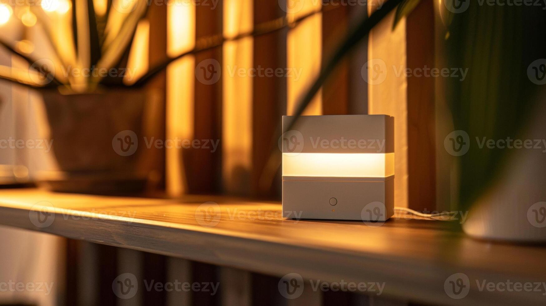 An angled shot of a motion sensor light showcasing its adjustable sensitivity and range settings photo