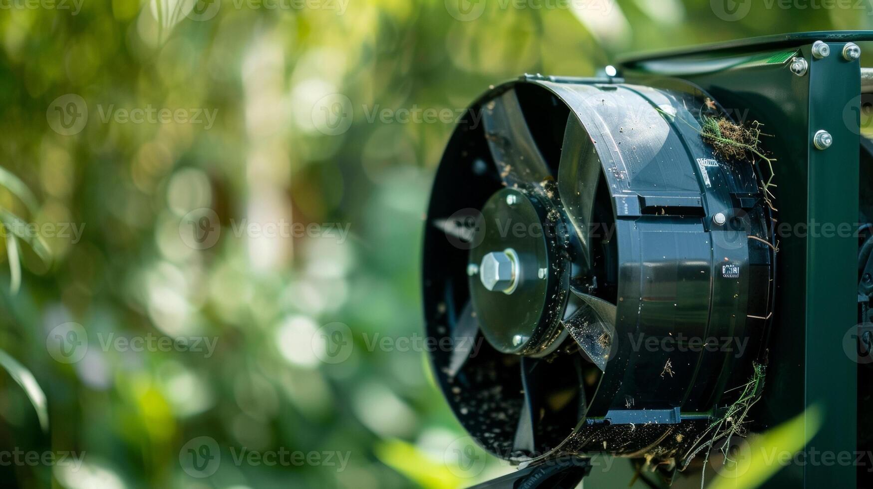 A closeup of the composters energyefficient electric motor used to power the blades and create the perfect environment for composting photo