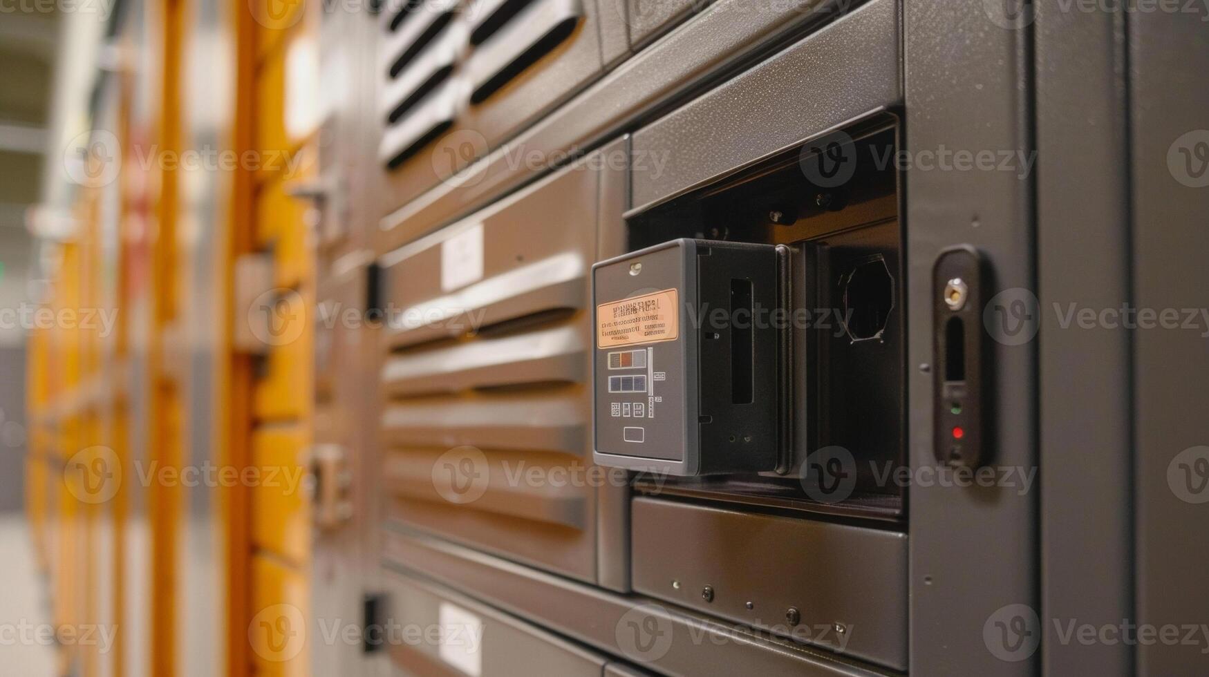The side of the lock box with a small barcode scanner builtin for alternative access photo