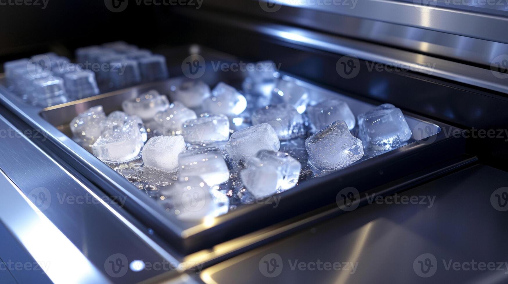 The ice makers control panel with options to choose the size and shape of the ice cubes photo