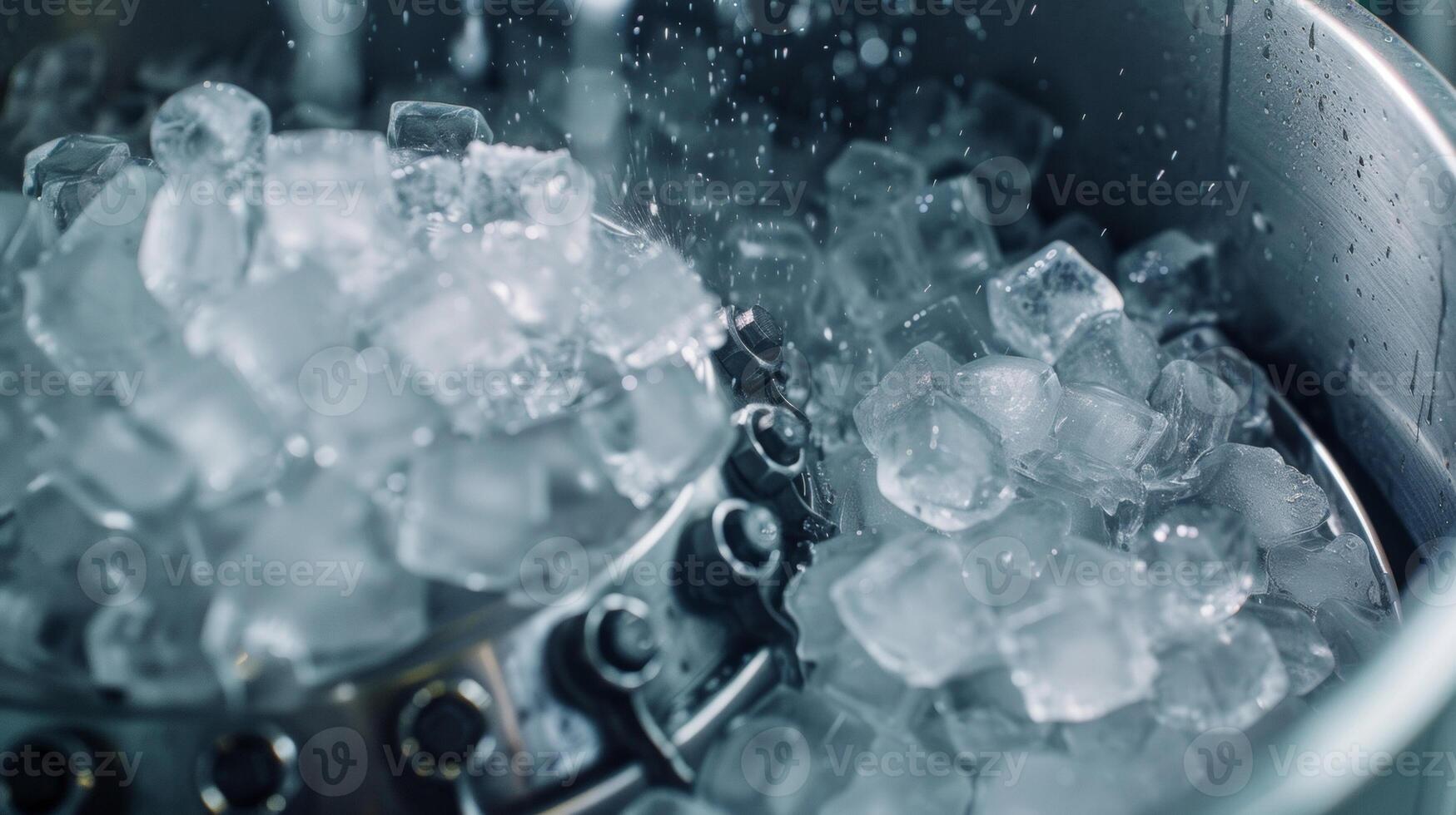 A shot of the ice makers powerful motor responsible for churning out ice cubes of different sizes photo