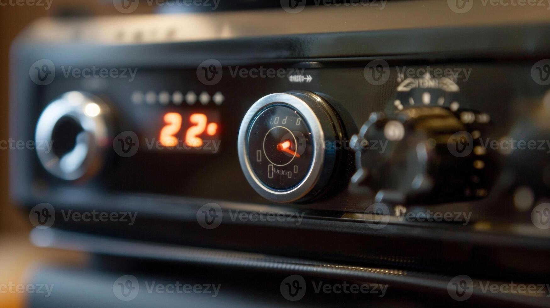 Closeup of the temperature display on the heater showing the current temperature and the desired temperature photo