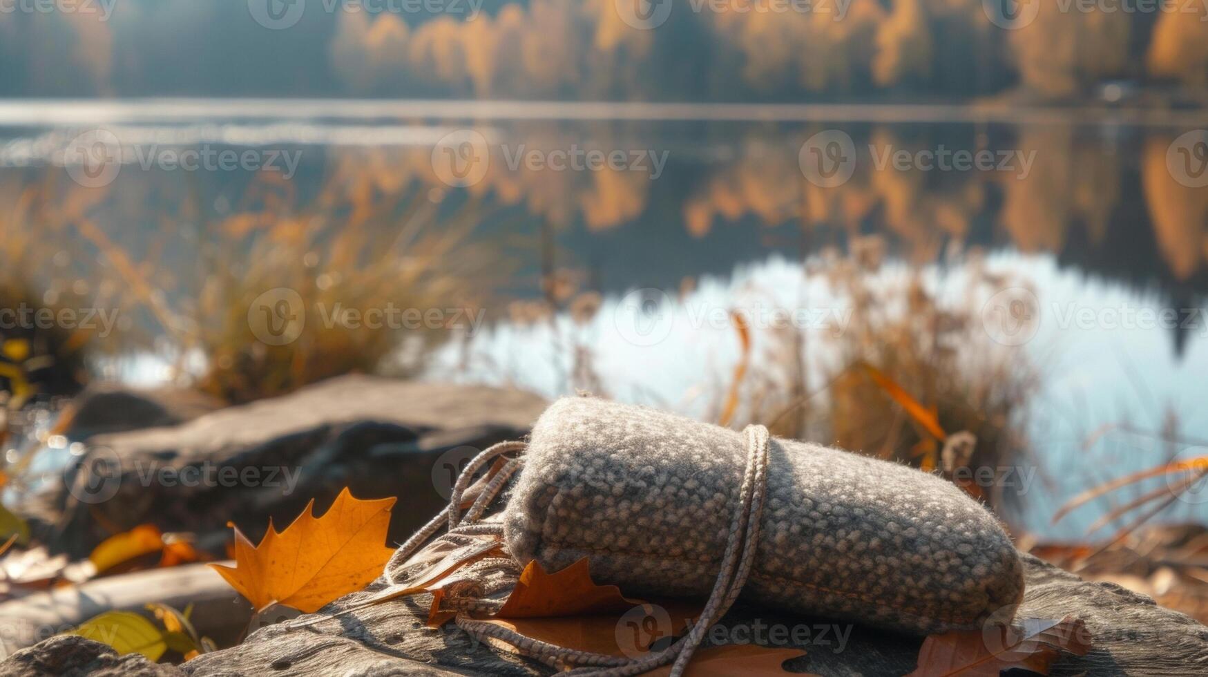 A pair of cozy fleecelined hand warmers connected by a long string perfect for keeping hands toasty during outdoor activities photo