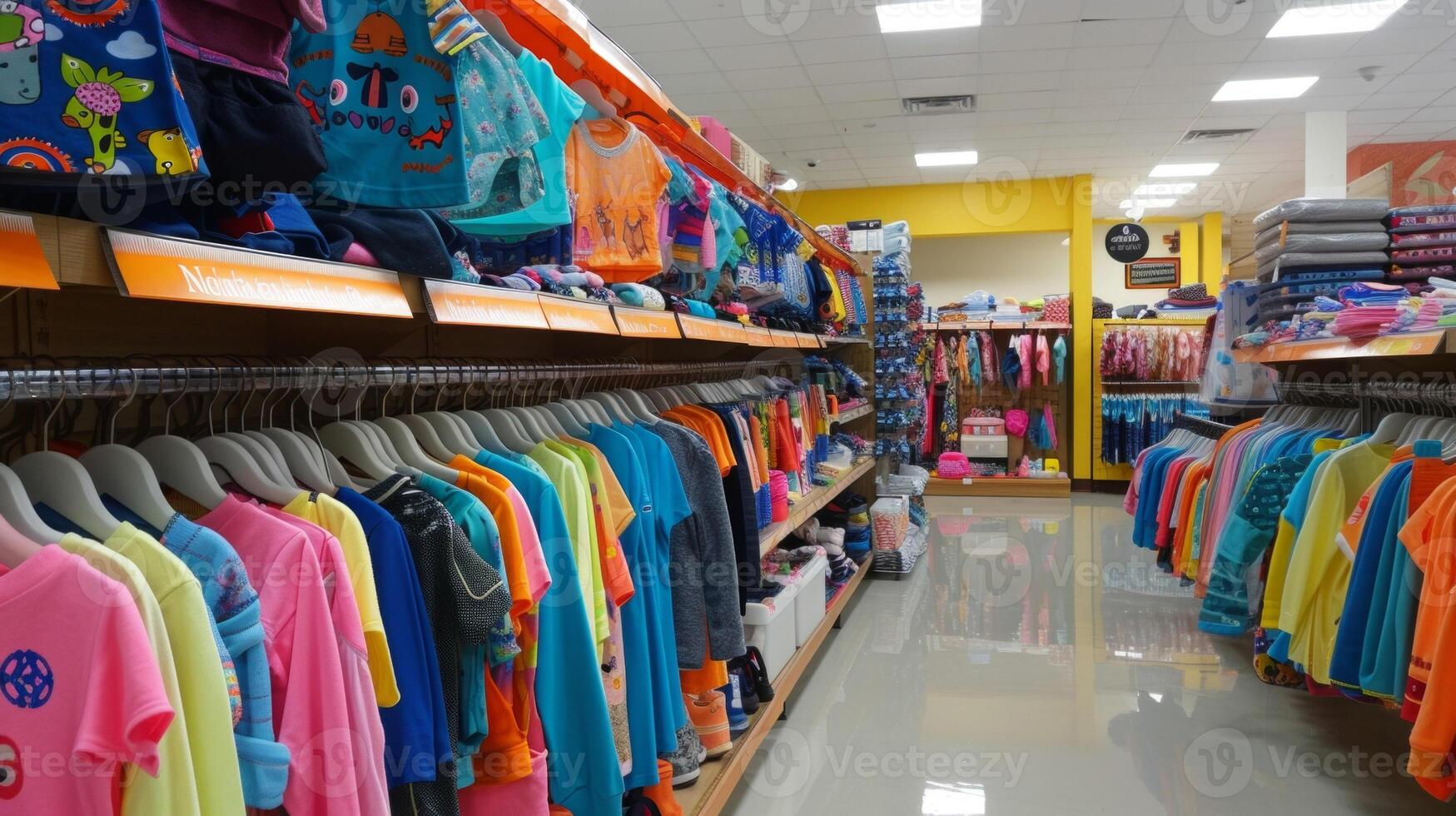 The clothing section is also popular with parents and children browsing through racks of e and trendy outfits for little ones photo