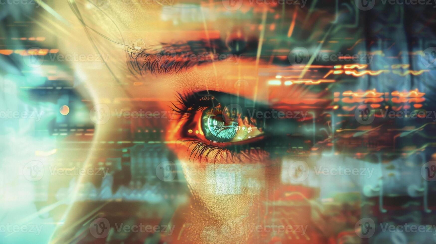 The focused look on a persons face as they navigate through a virtual world designed to provide relief from chronic pain photo