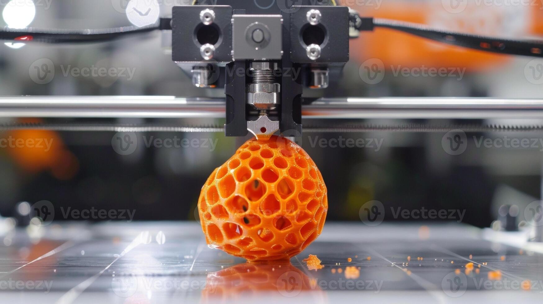 Closeup of a 3D printer in action showcasing the use of modern technology and maker space resources in converting the blueprint into a tangible object photo