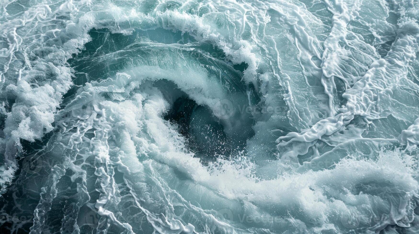 The furious whirlpool creates a symphony of sound the crashing waves and rushing water merging into one photo