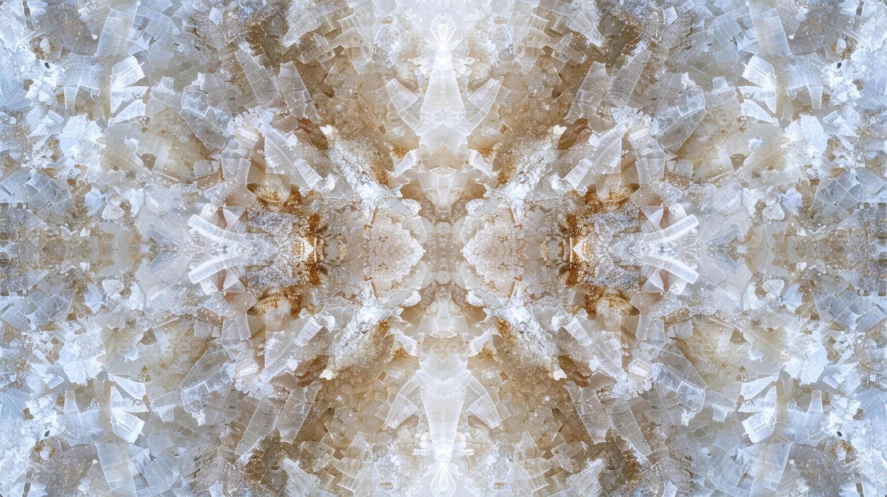 A symmetrical pattern of salt crystals perfectly aligned and glistening in the sun making for a mesmerizing sight photo