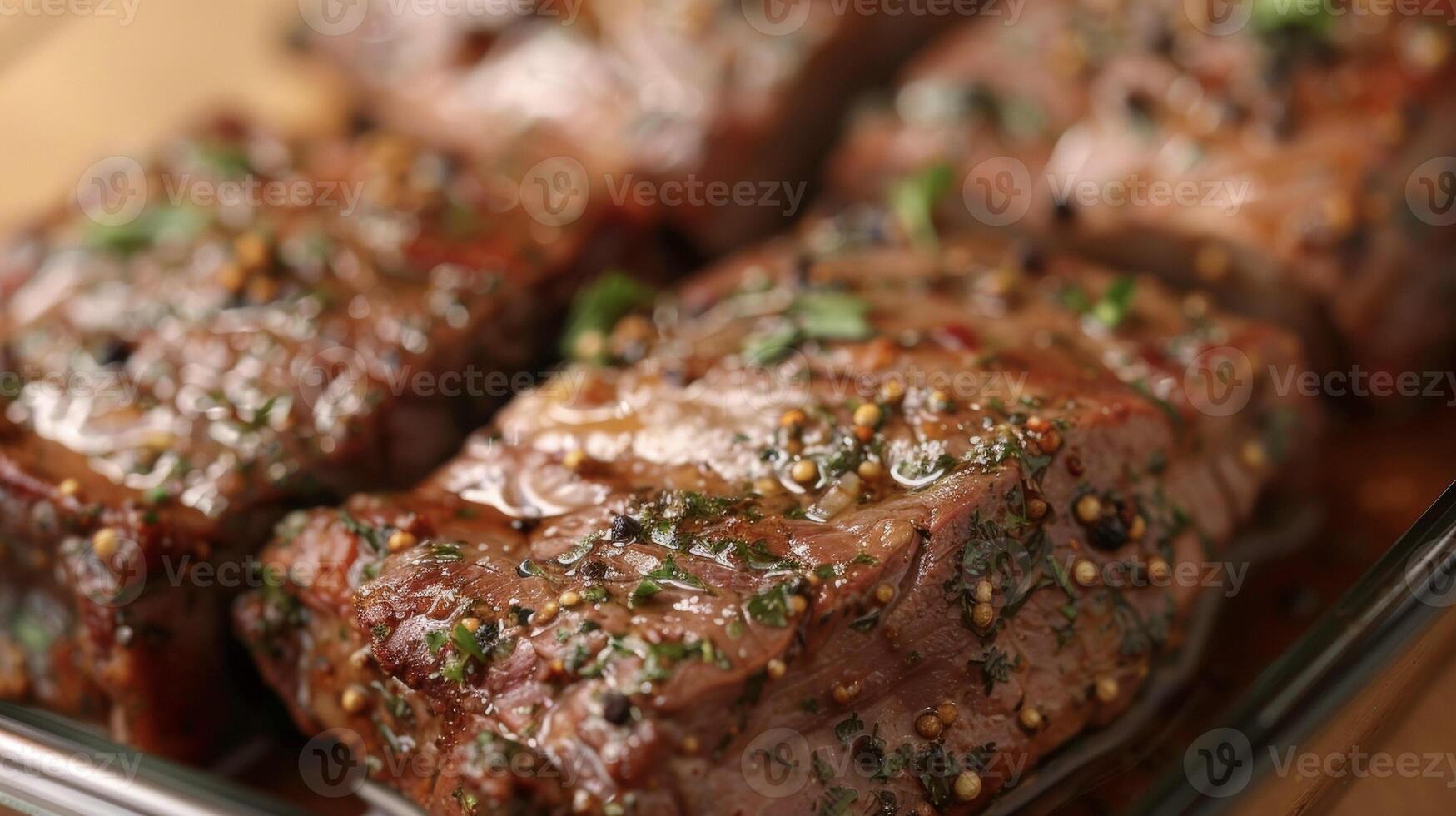 A close-up view of a plate with meat served on it, accompanied by a fork photo