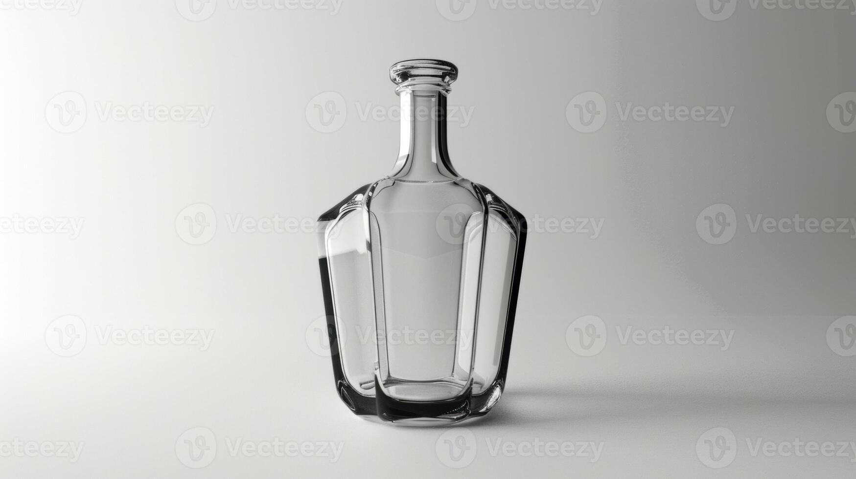 Blank mockup of a hexagonal glass bottle perfect for storing oils or essences photo