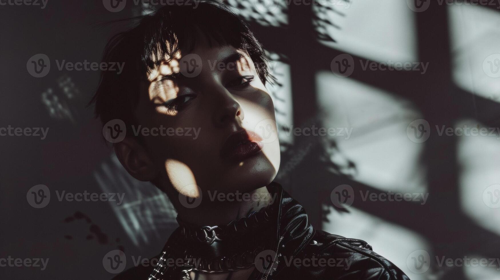 Through the expert use of lighting and shadow this image captures the essence of a nonbinary individual blurring the lines between traditional gender roles. The play between light photo