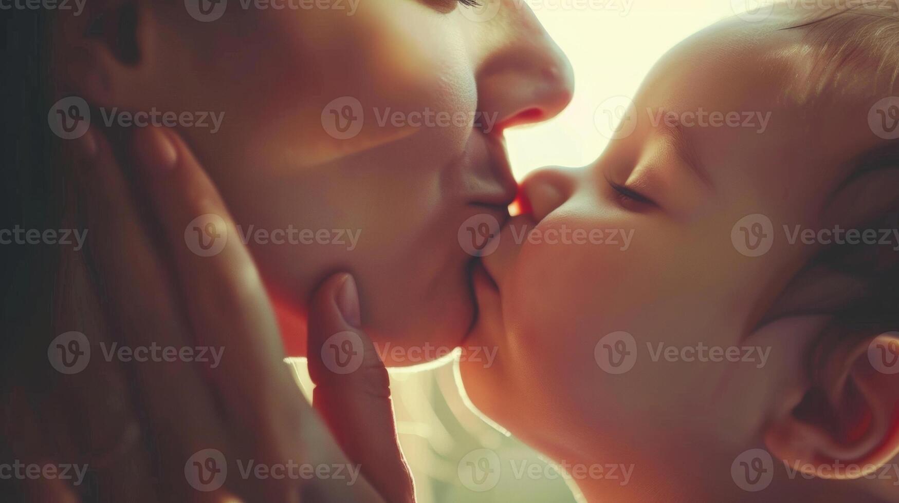 The gentle caress of a mothers hand against her childs cheek highlights the tenderness and love present in a dance between parent and child. photo