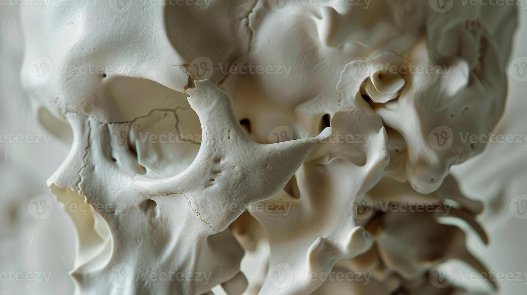 The subtle curves and angles of the bones in the face creating a dynamic and expressive structure. photo
