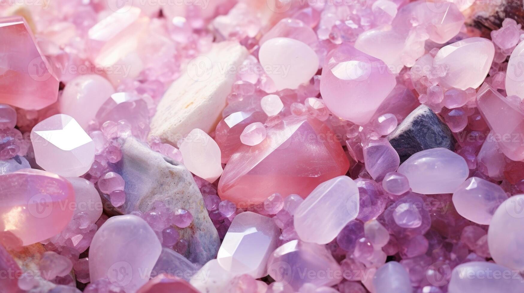 A shimmering mixture of rose quartz crystals and pearl powder, thought to bring about pure and unconditional love when properly incorporated into a love potion. photo