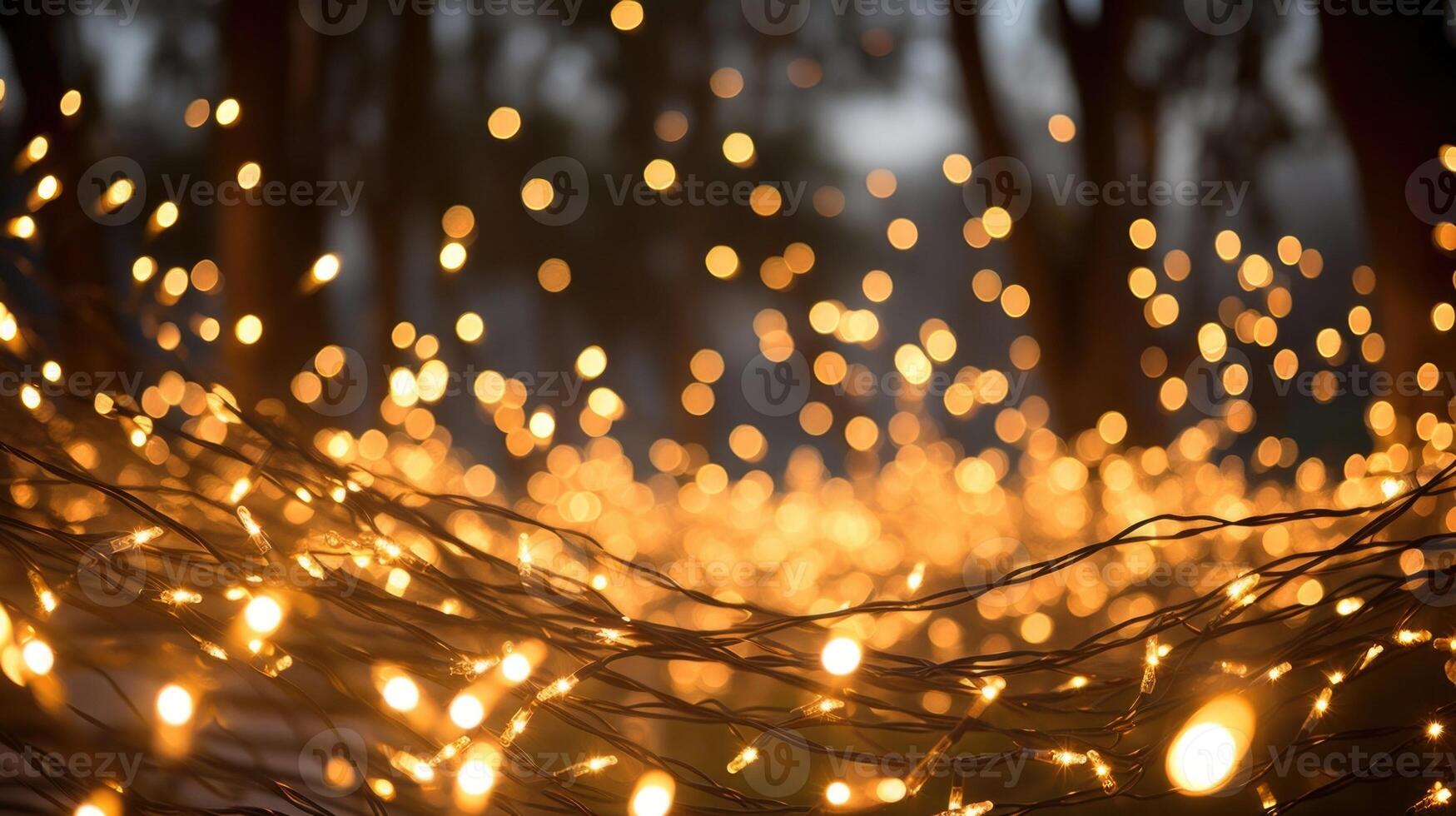 Twinkling string lights are strung up around the perimeter of the bonfire, adding a touch of whimsy to the romantic setting. photo