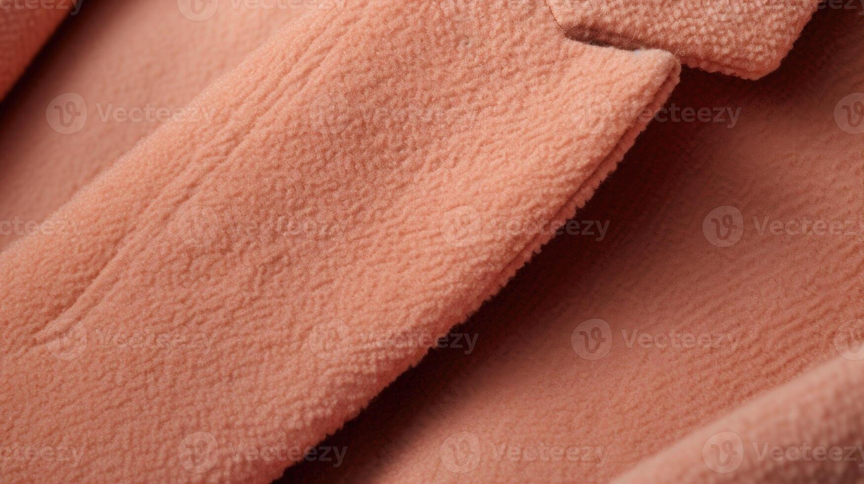 Closeup of a Peach Fuzz doubleed blazer, a classic piece that exudes confidence and style. photo