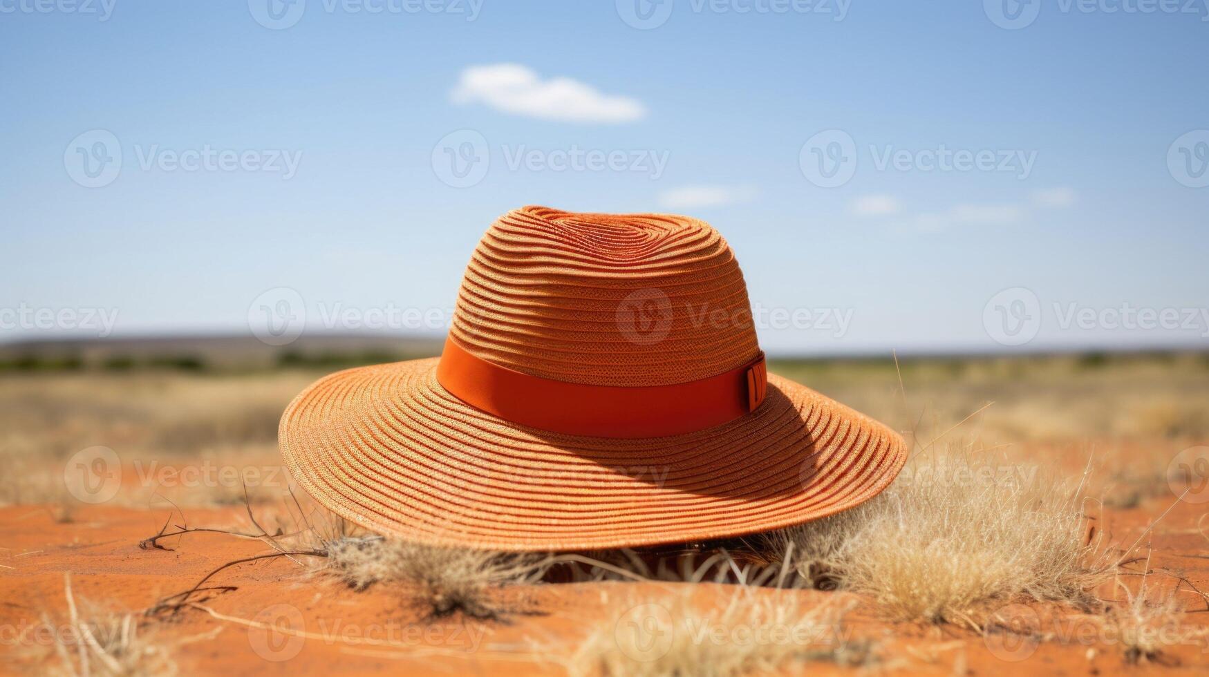 Minimalistic view of a Peach Fuzz sun hat, providing both sun protection and a trendy touch to any safari outfit. photo