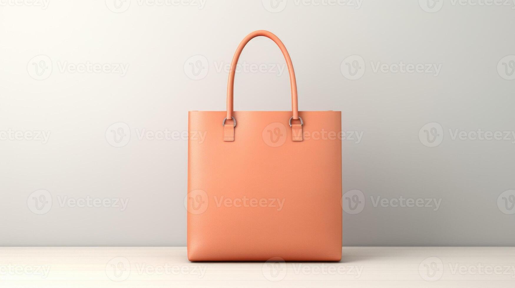 Minimalistic view of a Peach Fuzz tote bag, a versatile and functional accessory to complete a minimalist outfit. photo