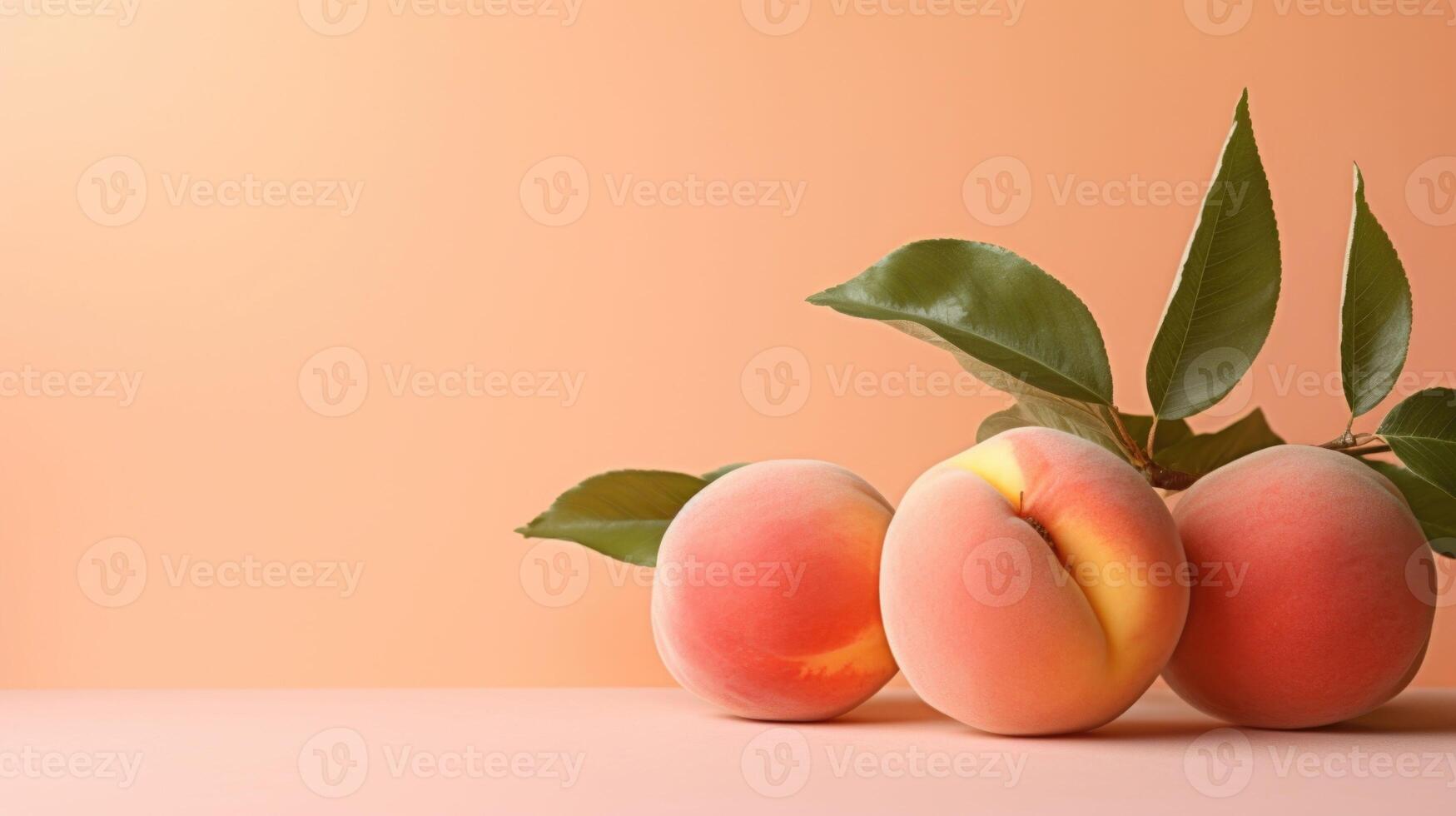 Minimalistic view of a soothing, monochromatic pastel peach backdrop, highlighted by hints of Peach Fuzz. photo