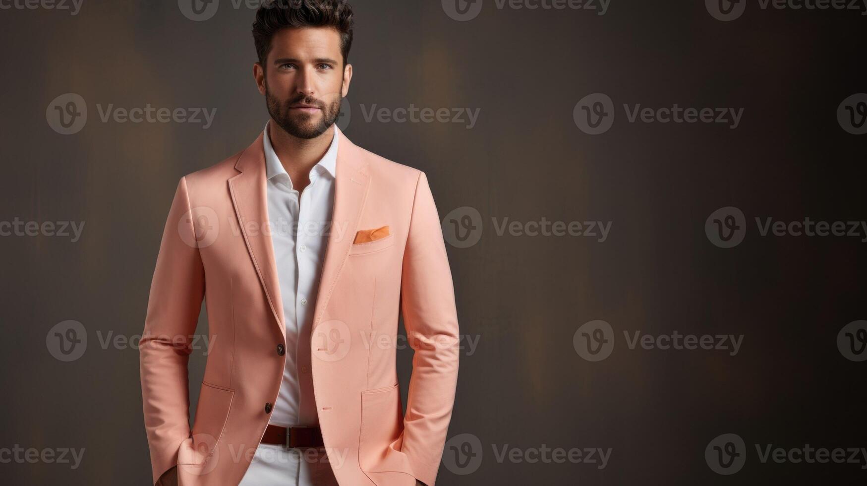 Minimalistic view of a Peach Fuzz blazer, adding a touch of sophistication to any outfit. photo